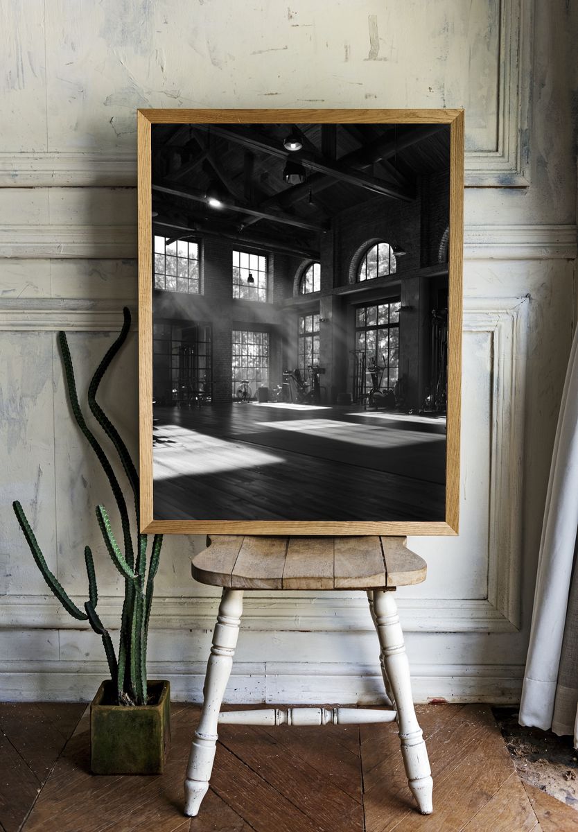 Industrial Gym Interior Photography Poster. — room view 1