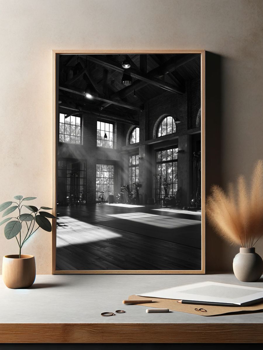 Industrial Gym Interior Photography Poster. — room view 2