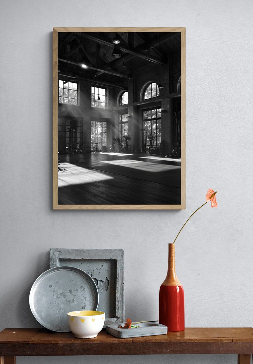 Industrial Gym Interior Photography Poster. — room view 3