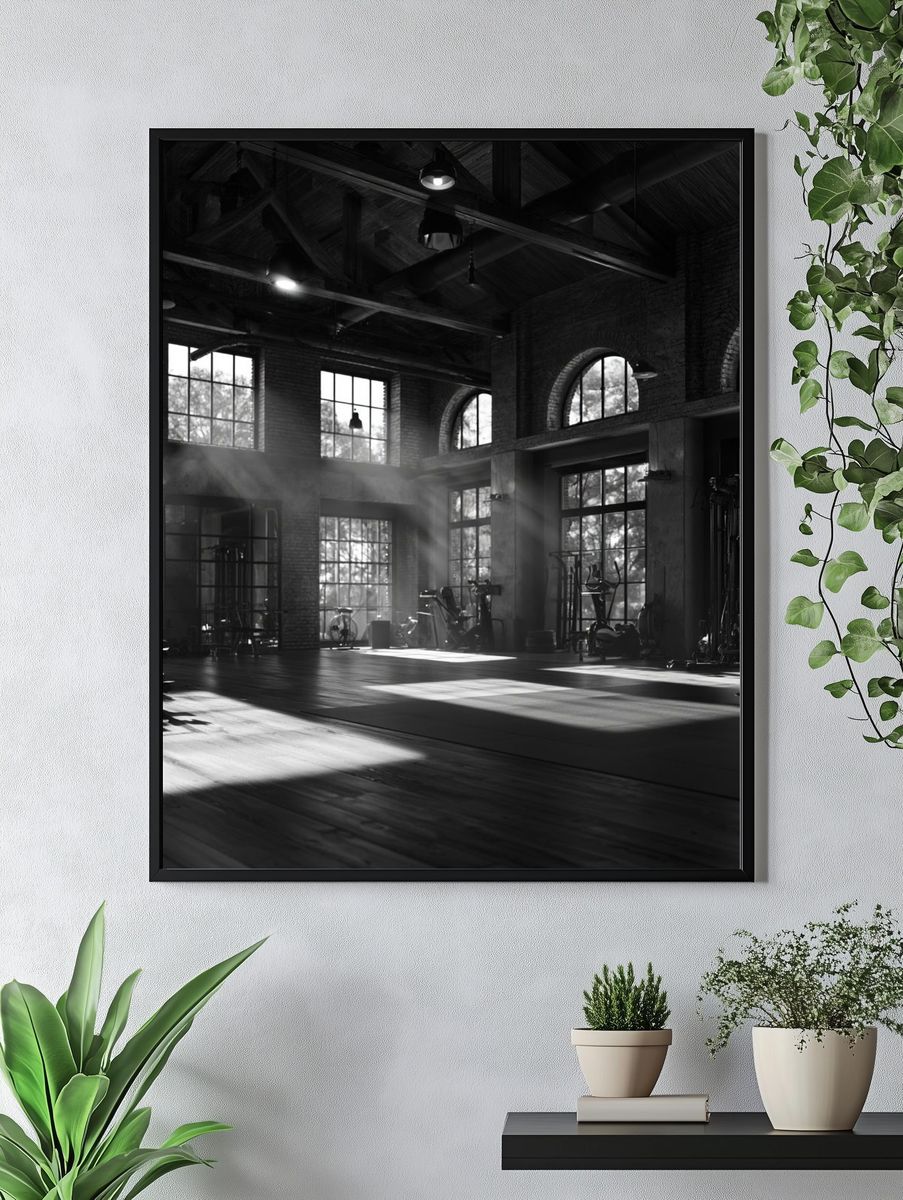 Industrial Gym Interior Photography Poster. — room view 4