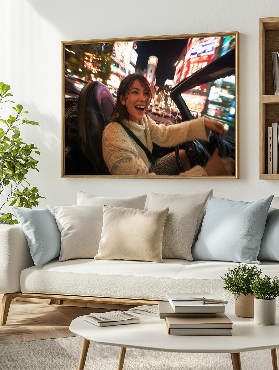 Tokyo Night Drive Photography Poster. — room view 2