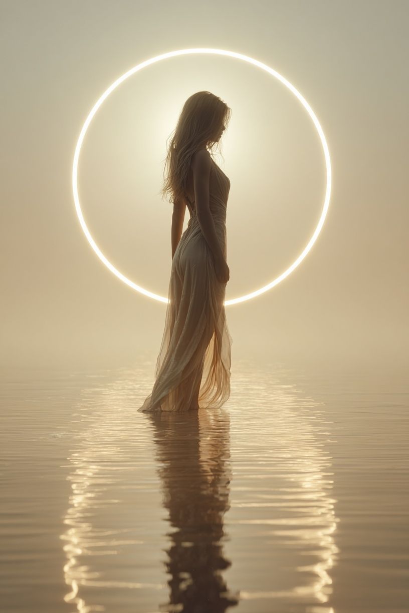Ethereal Silhouette in Golden Light Poster. poster — photography art
