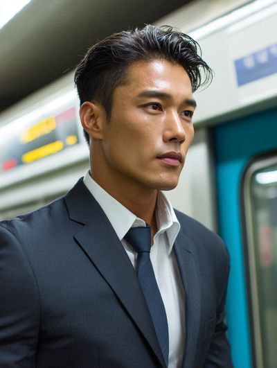 Subway Commuter Portrait Photography Poster. poster print
