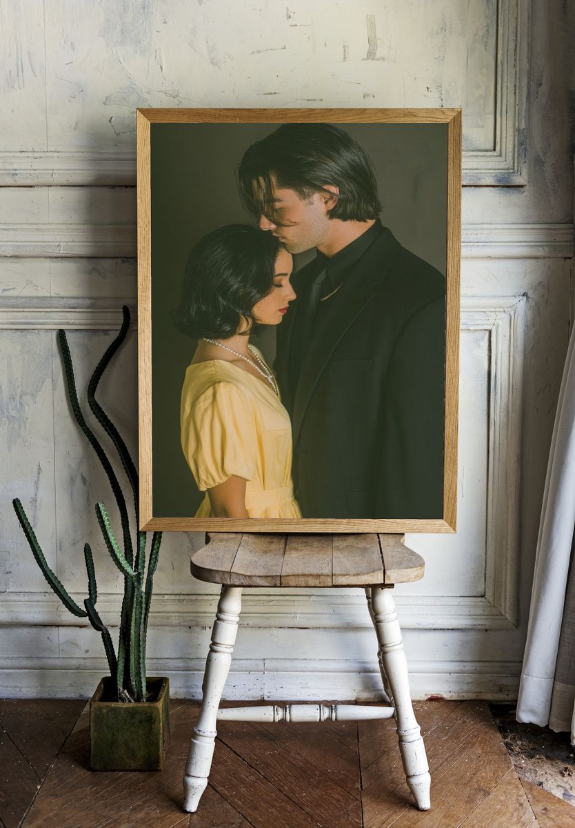 Intimate Couple Portrait Print. — room view 1