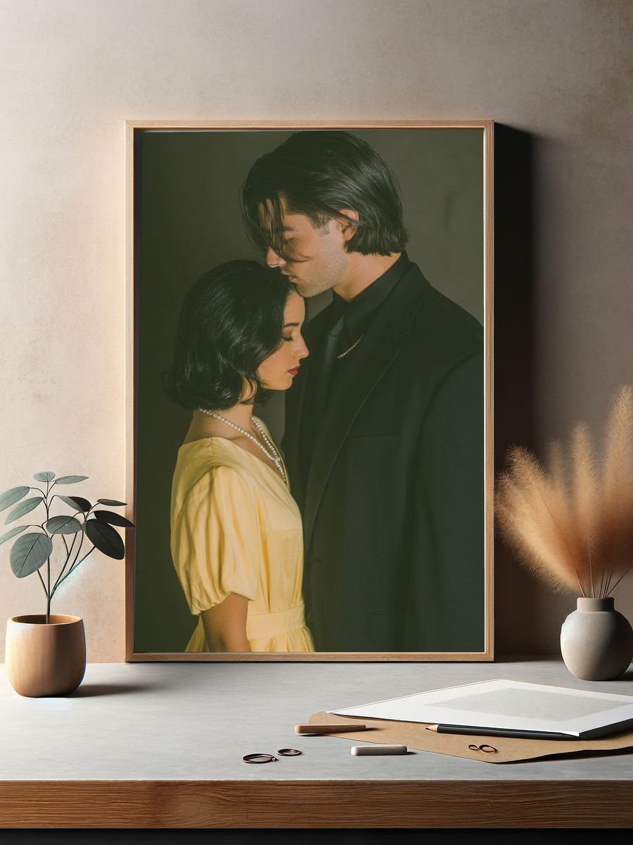 Intimate Couple Portrait Print. — room view 2