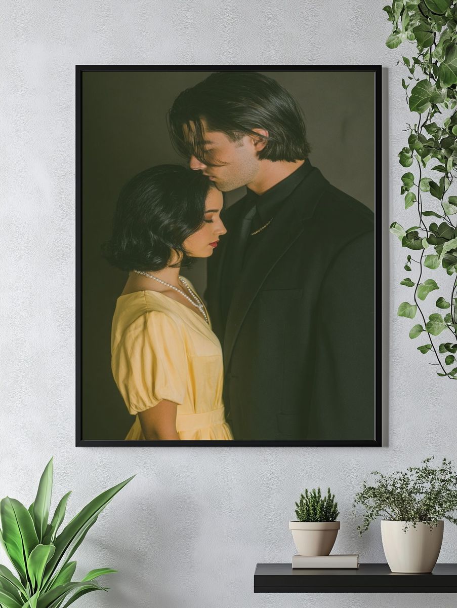 Intimate Couple Portrait Print. — room view 4