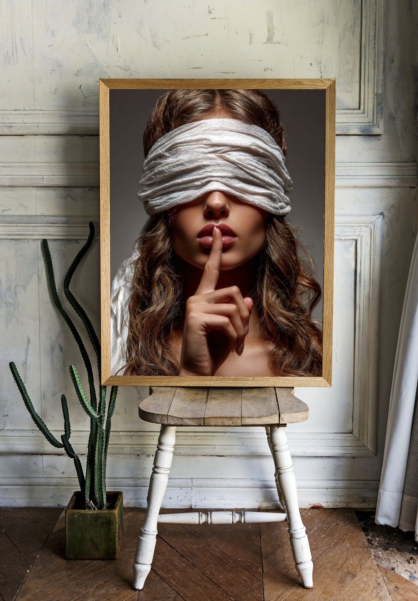 Blindfolded Portrait Photography Poster. — room view 1