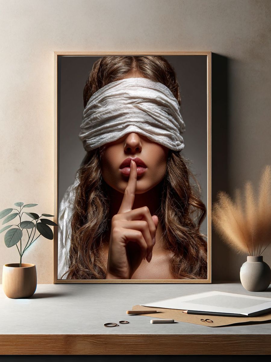 Blindfolded Portrait Photography Poster. — room view 2