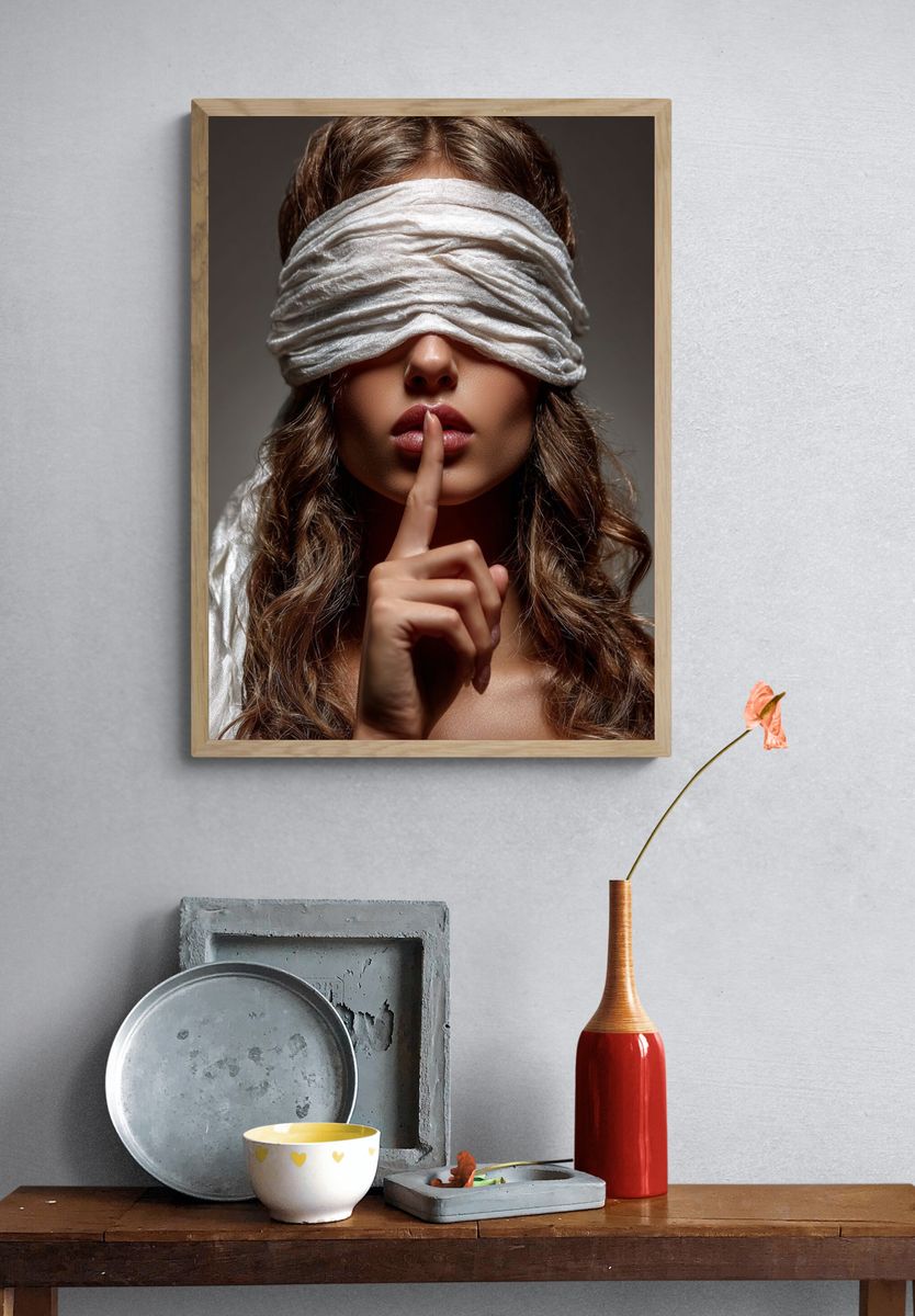 Blindfolded Portrait Photography Poster. — room view 3