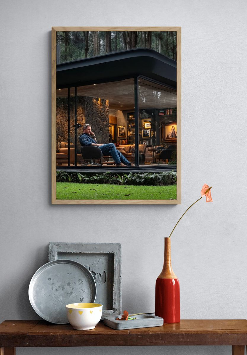 Modern Jungle Cabin Photography Poster. — room view 3
