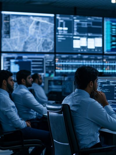 Cyber Security Control Room Photography Poster. poster