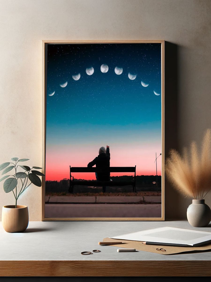 Moon Phases Twilight Poster. — room view 2