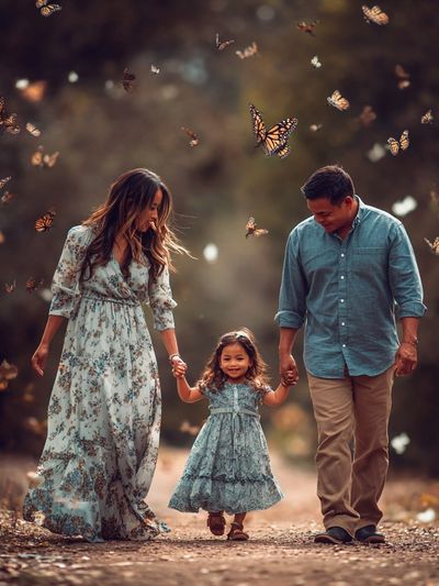 Butterfly Family Walk Photography Poster. poster print