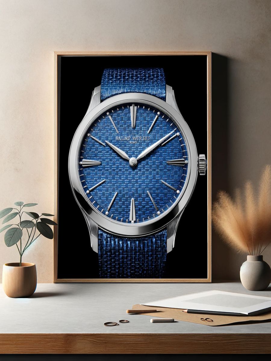 Blue Luxury Watch Photography Poster. — room view 2