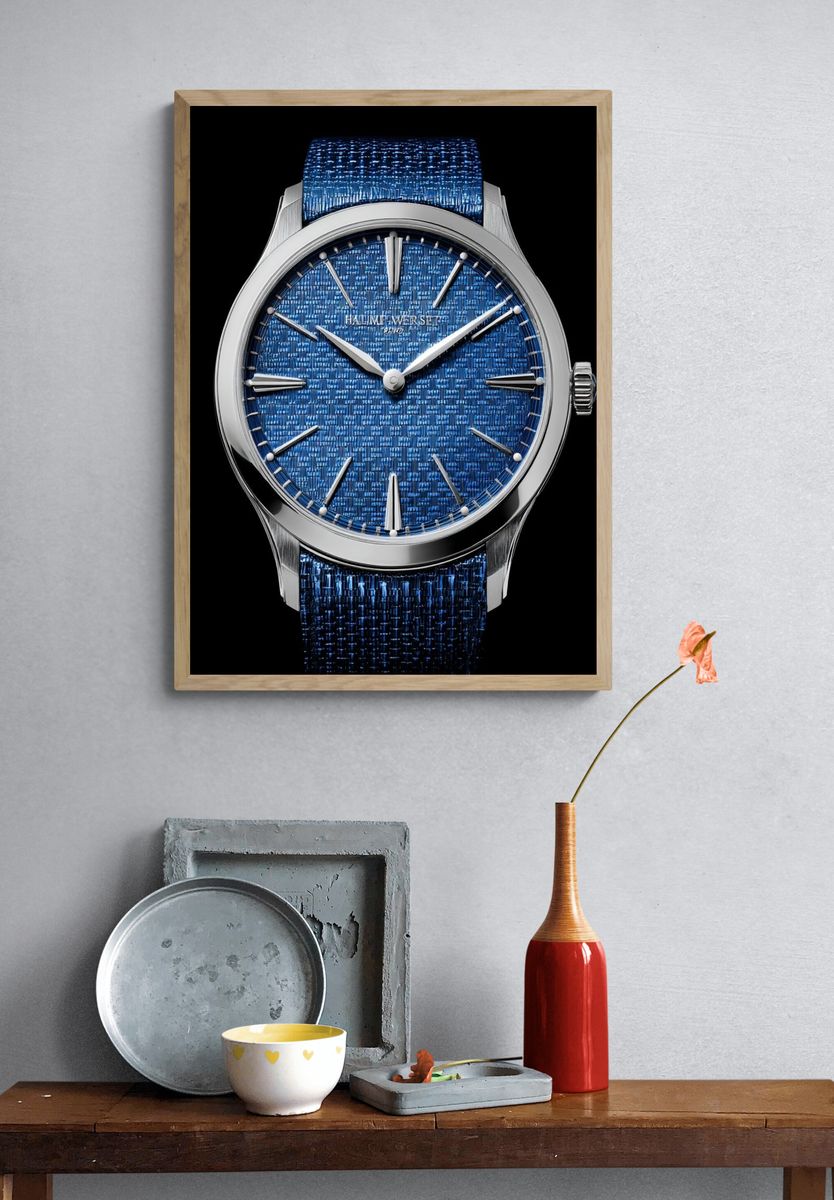 Blue Luxury Watch Photography Poster. — room view 3