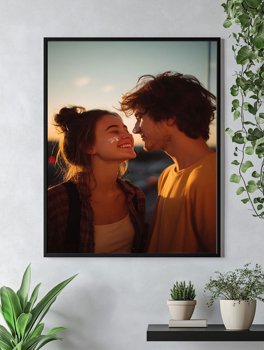 Sunset Couple Portrait Print. — room view 4