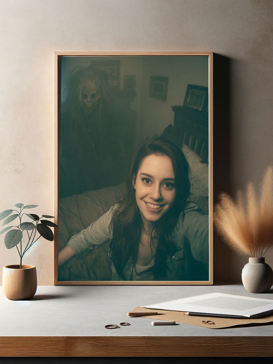 Haunted Bedroom Selfie Horror Poster. — room view 2