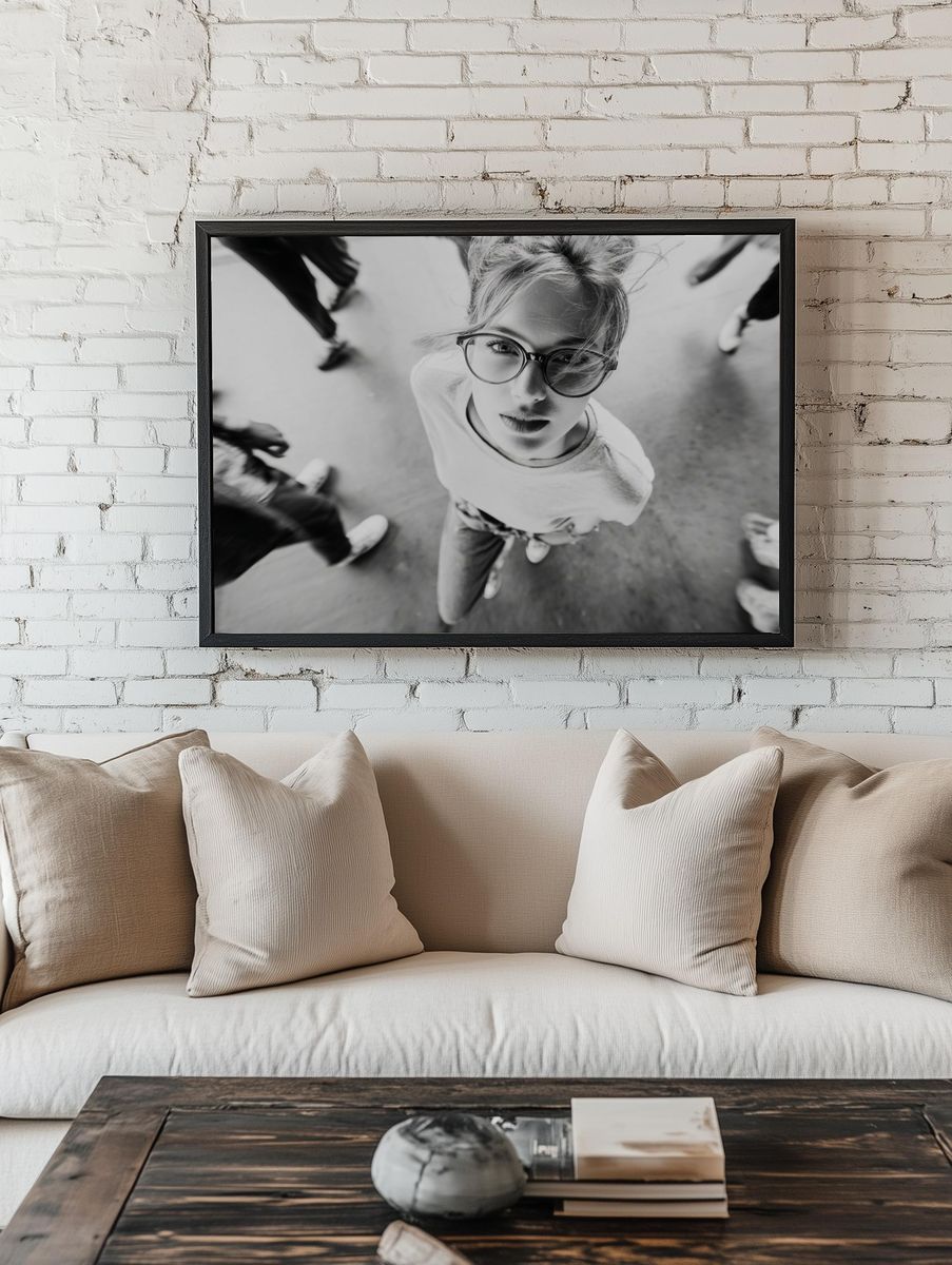 Urban Portrait Black-White Poster. — room view 1