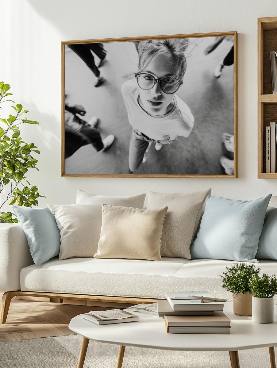 Urban Portrait Black-White Poster. — room view 2