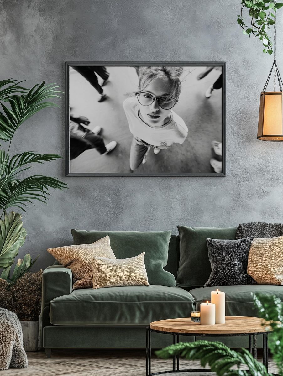Urban Portrait Black-White Poster. — room view 4
