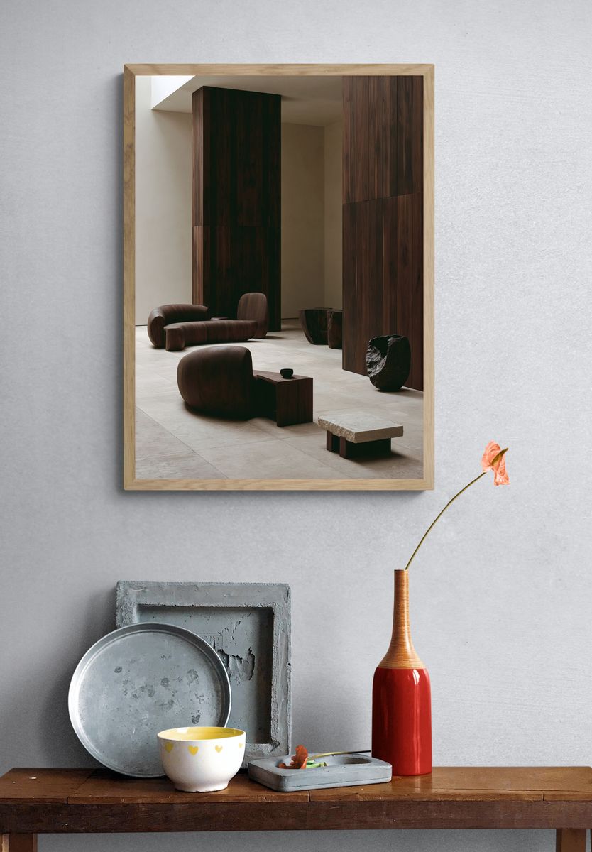 Minimalist Wood Interior Photography Poster. — room view 3