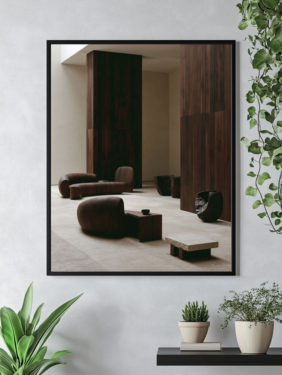 Minimalist Wood Interior Photography Poster. — room view 4