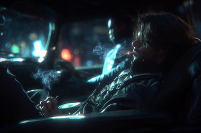 Noir Smoker Portrait Print. poster print