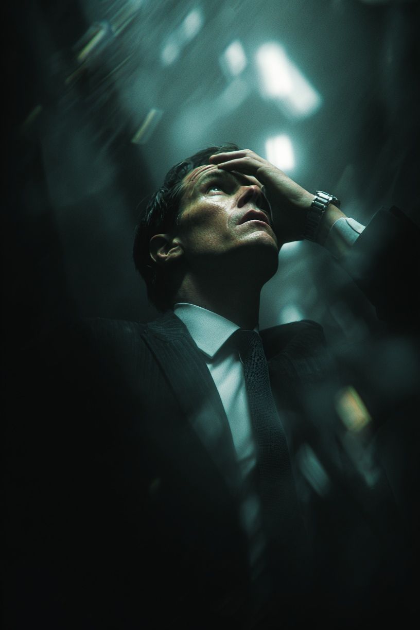 Anxious Man Portrait Photography Poster. poster — photography art