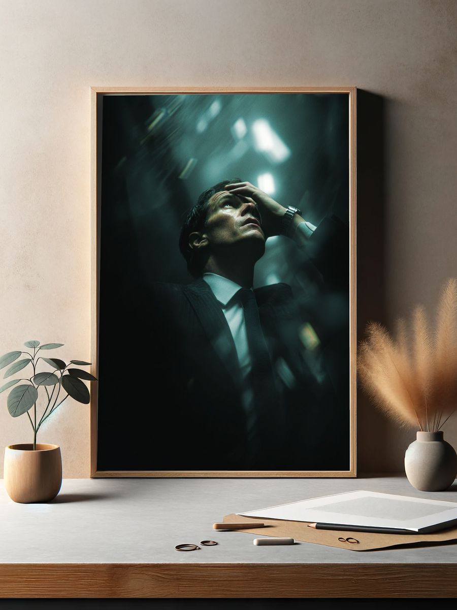 Anxious Man Portrait Photography Poster. — room view 2
