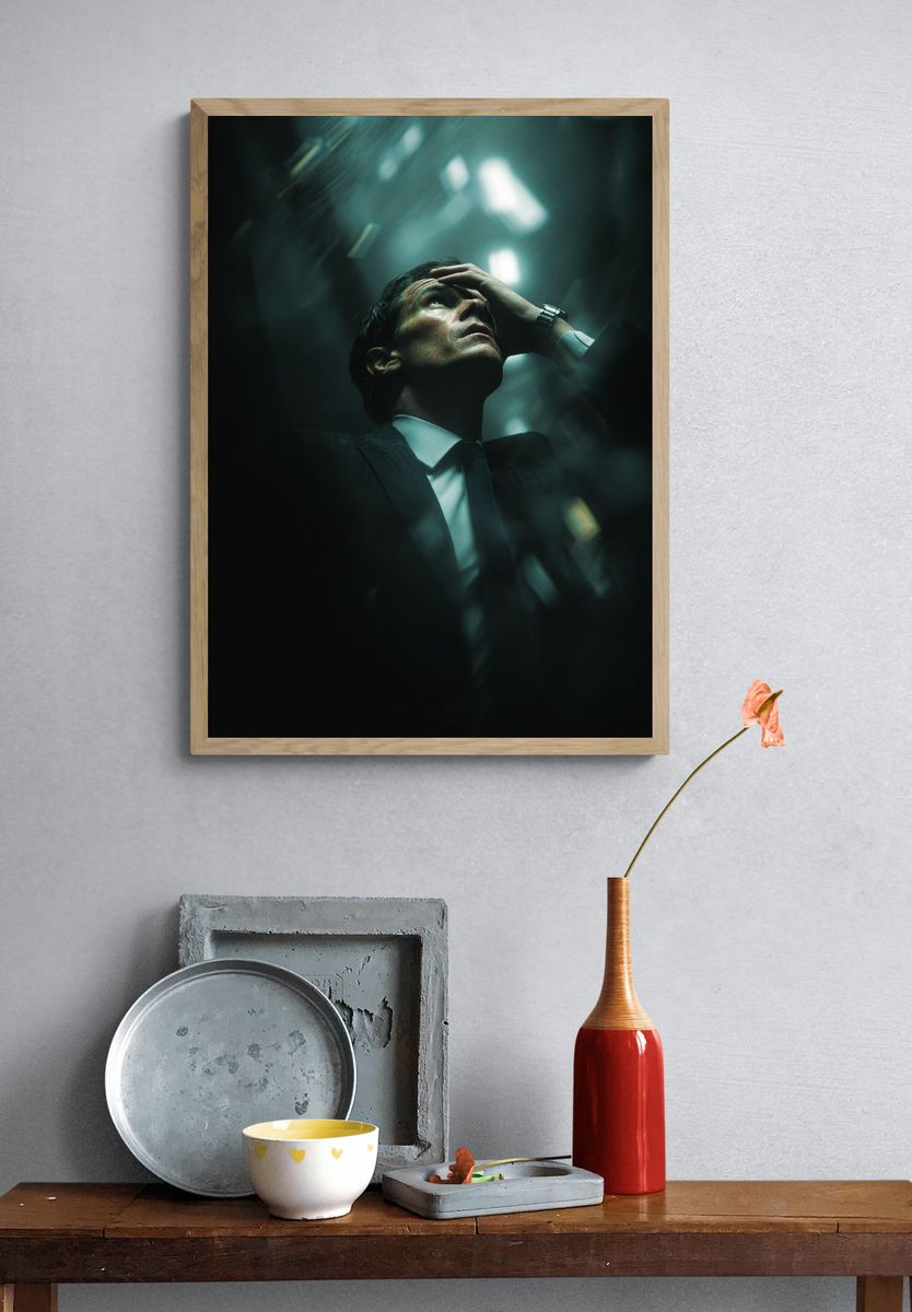 Anxious Man Portrait Photography Poster. — room view 3