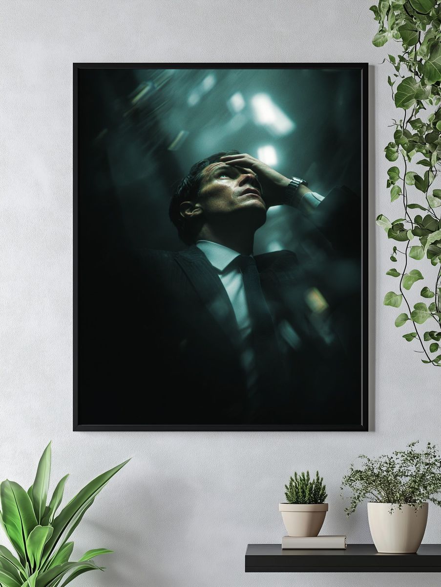 Anxious Man Portrait Photography Poster. — room view 4