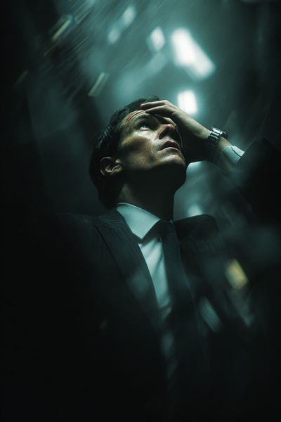 Anxious Man Portrait Photography Poster. poster print