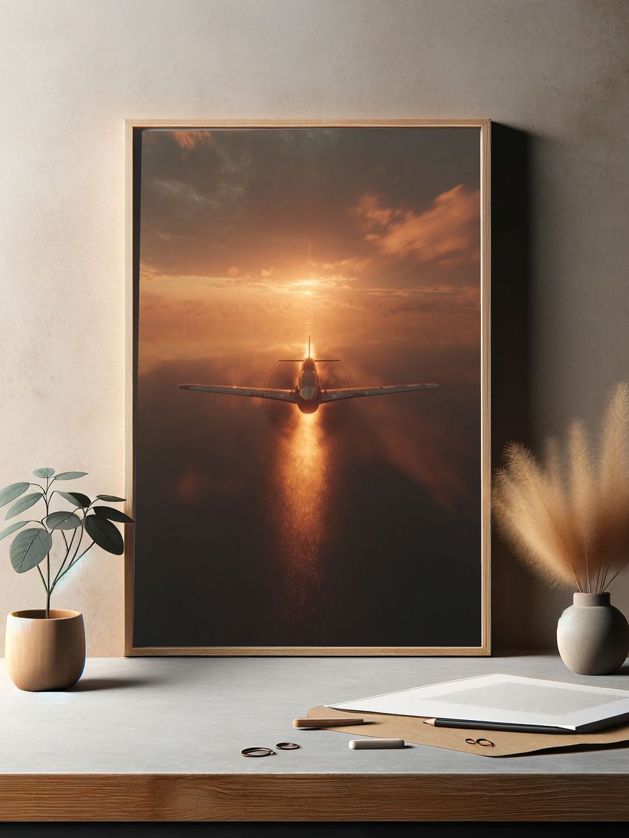 Sunset Flight Photography Poster. — room view 2