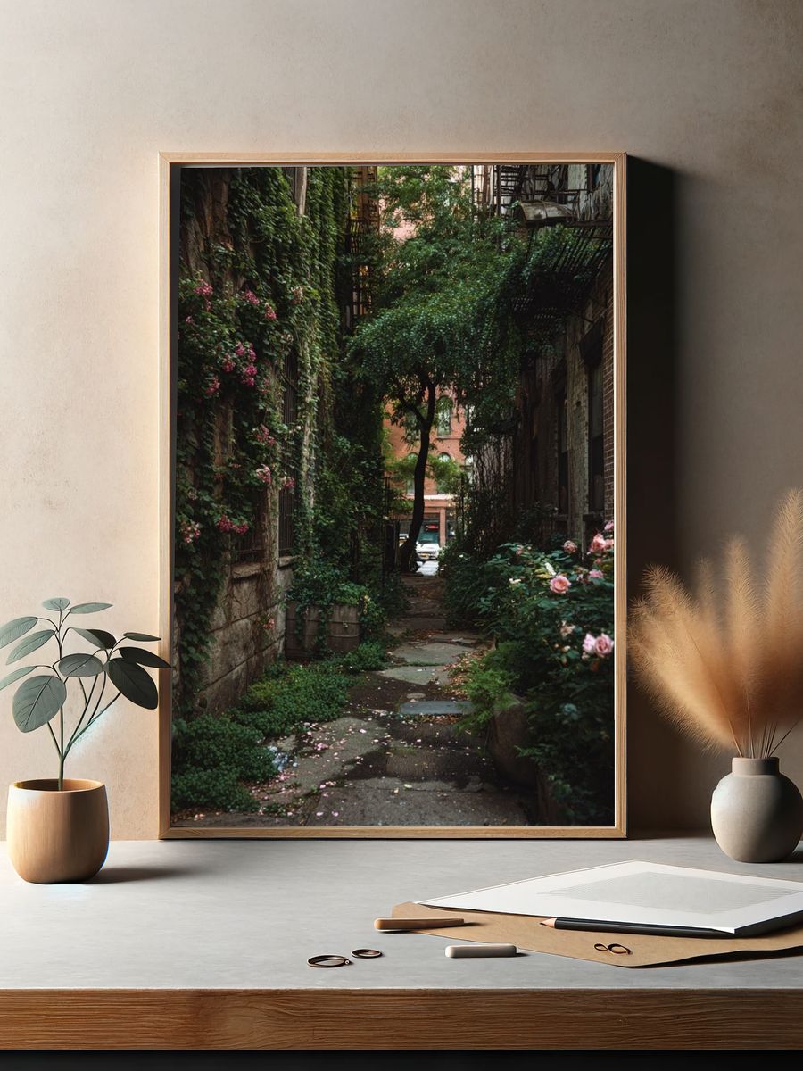 Hidden Garden Alley Photography Poster. — room view 2