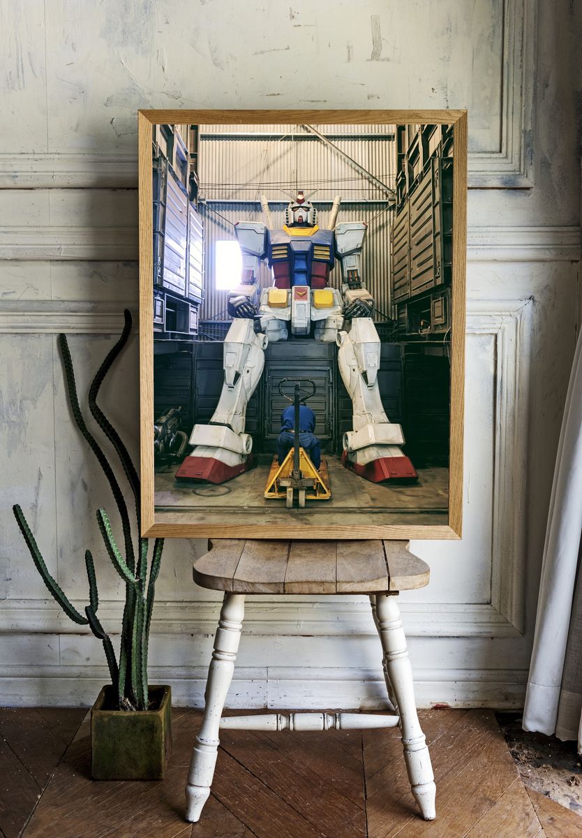 Gundam Hangar Photography Poster. — room view 1