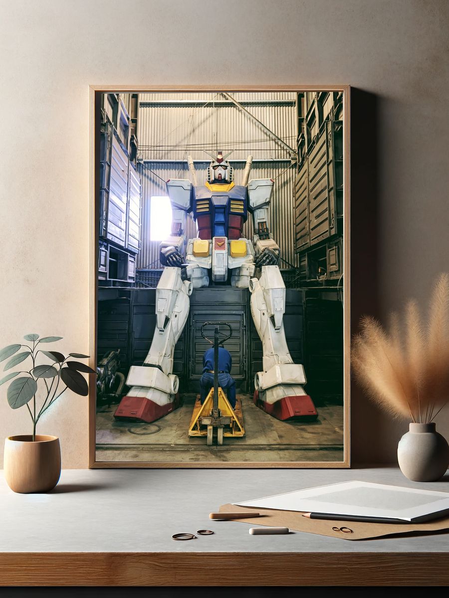 Gundam Hangar Photography Poster. — room view 2