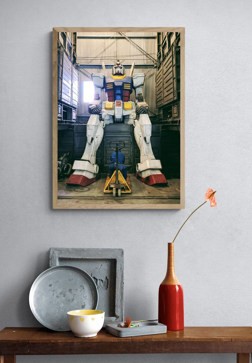 Gundam Hangar Photography Poster. — room view 3