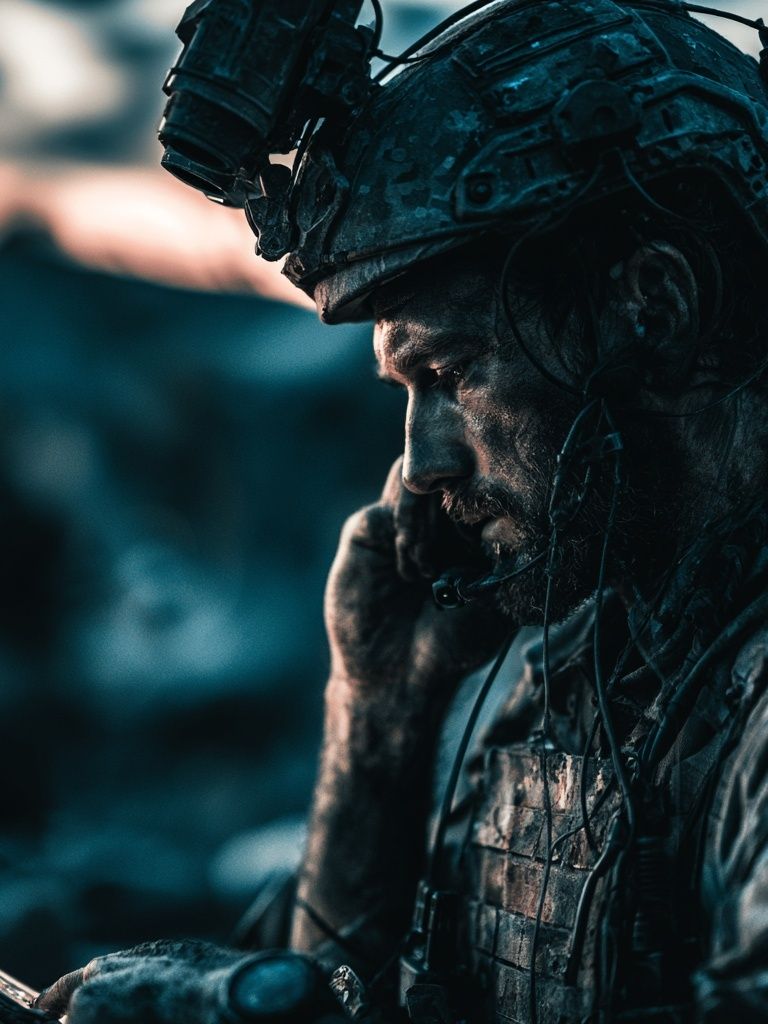 Combat Soldier Portrait Poster. poster detail