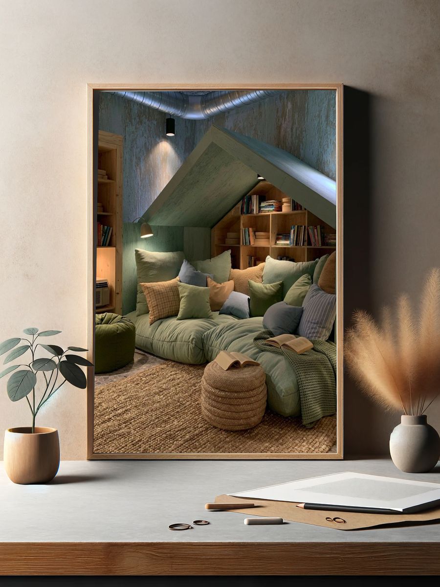 Cozy Reading Nook Interior Poster. — room view 2