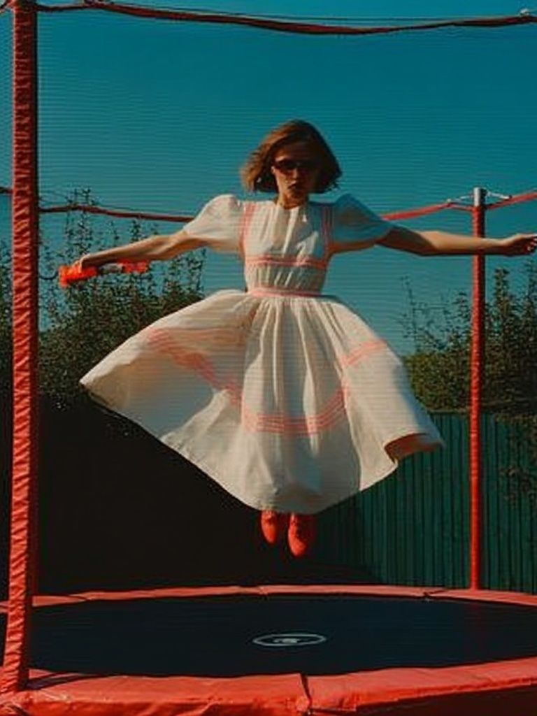 Trampoline Jump Portrait Poster. poster — photography art