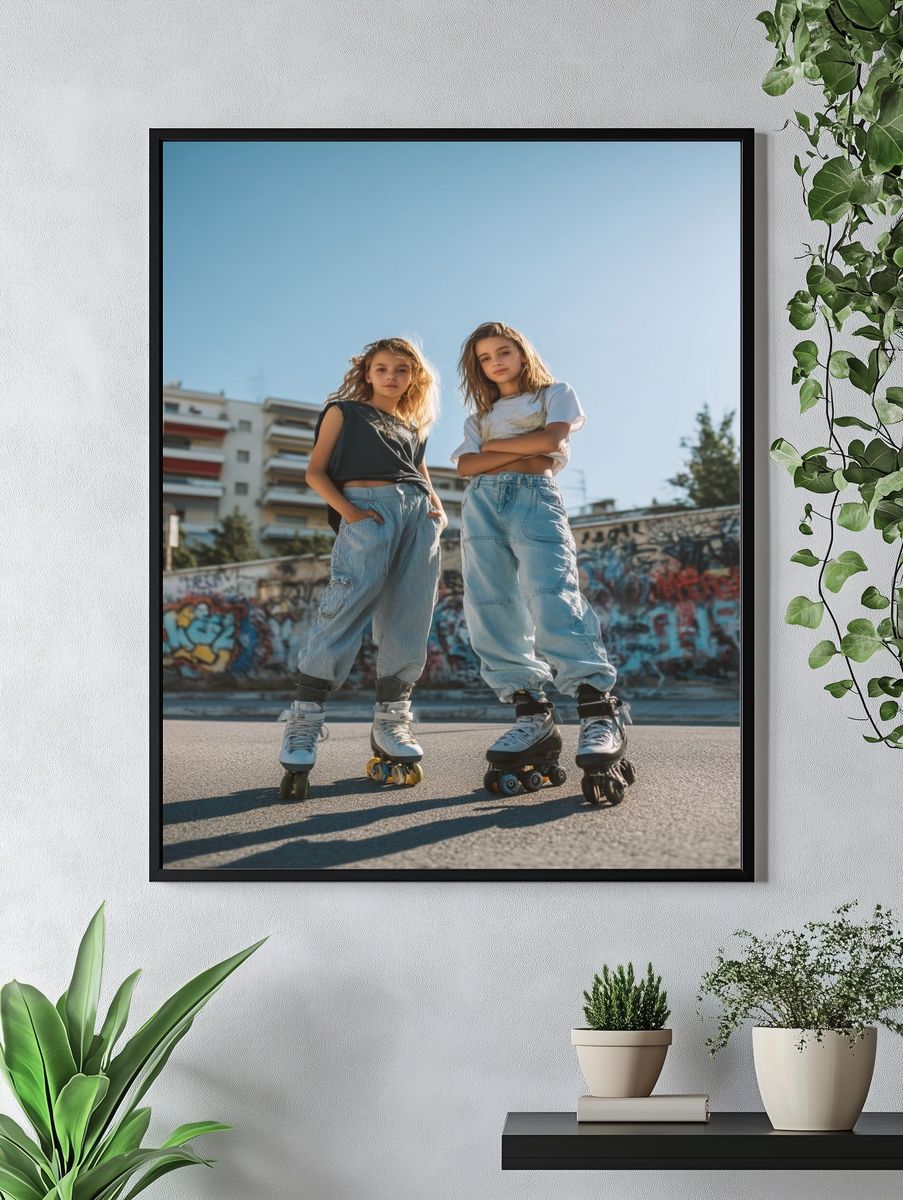 Urban Roller Skaters Photography Poster. — room view 4