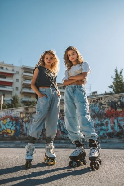 Urban Roller Skaters Photography Poster. poster print