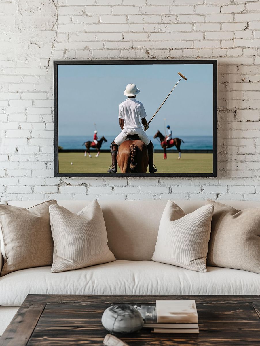 Polo Player on Horseback — Sports Photography Print. — room view 1