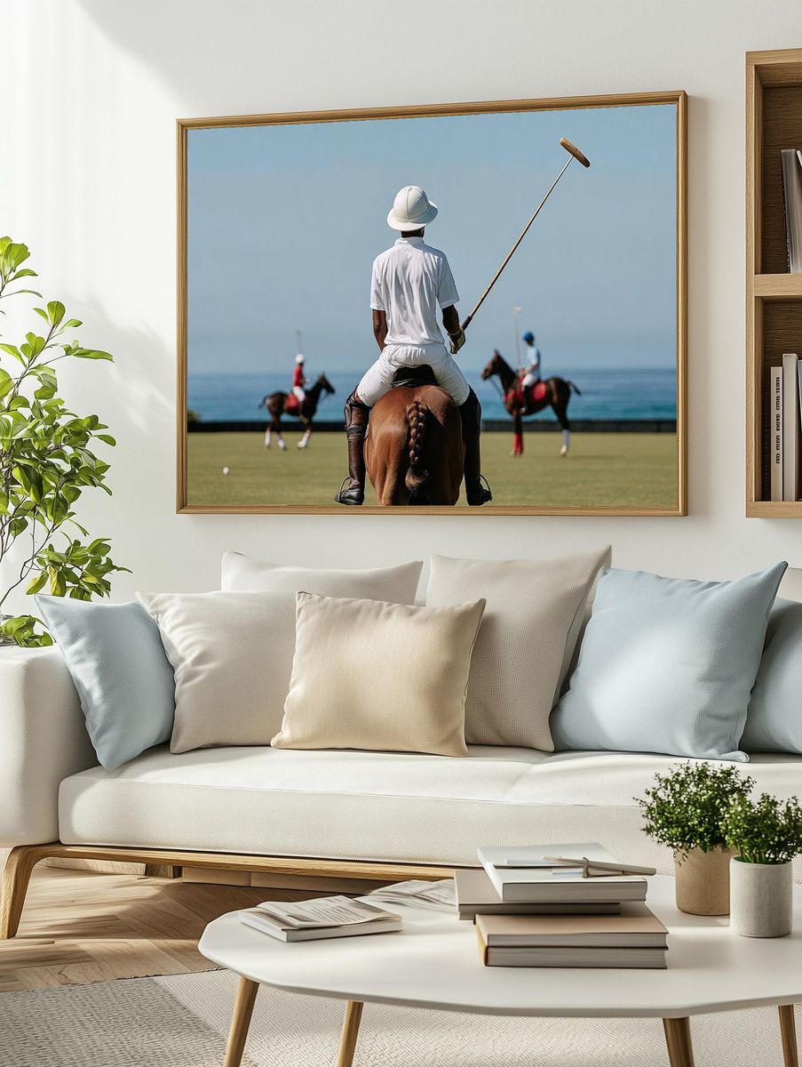 Polo Player on Horseback — Sports Photography Print. — room view 2