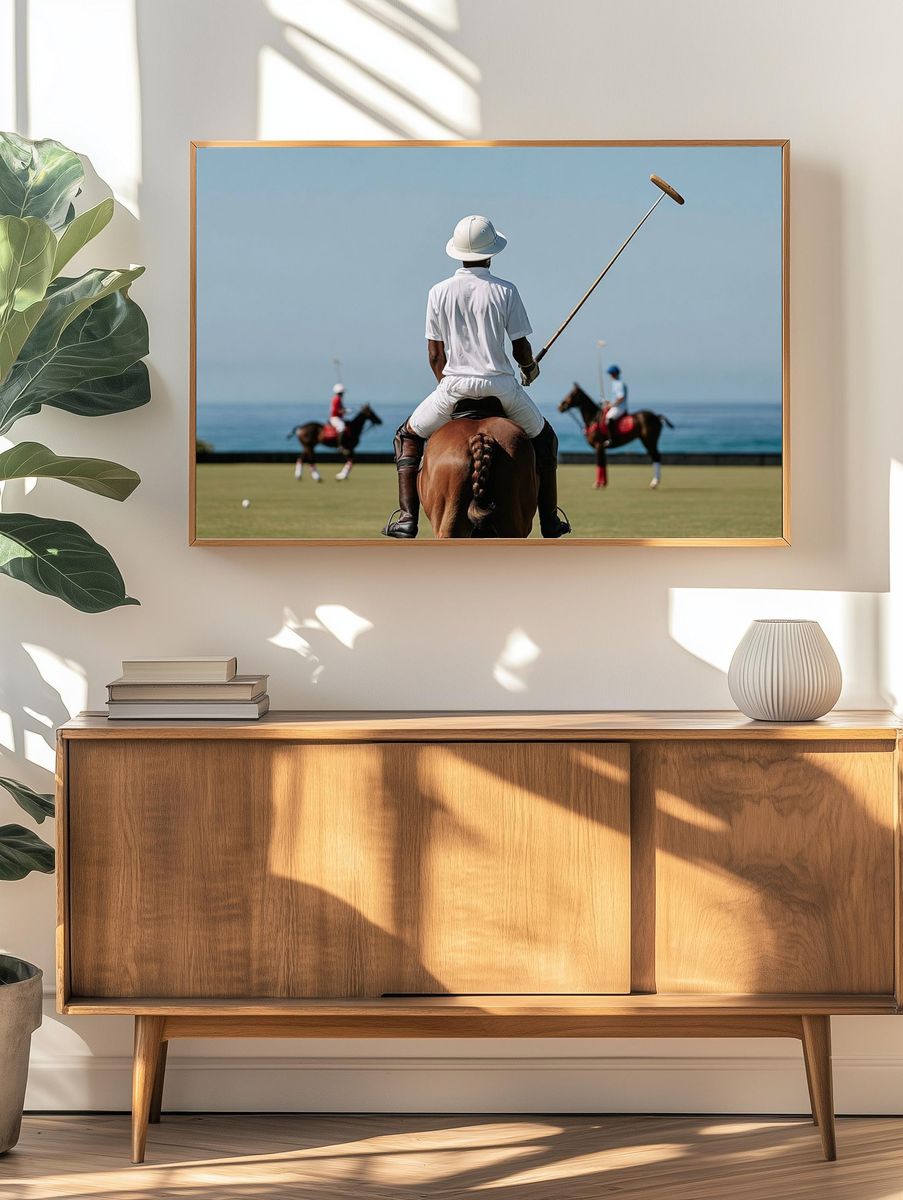 Polo Player on Horseback — Sports Photography Print. — room view 3
