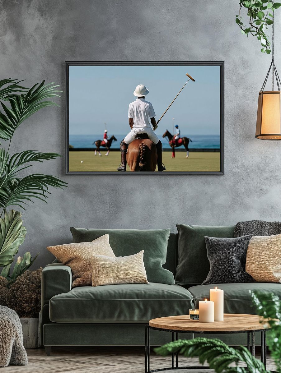 Polo Player on Horseback — Sports Photography Print. — room view 4