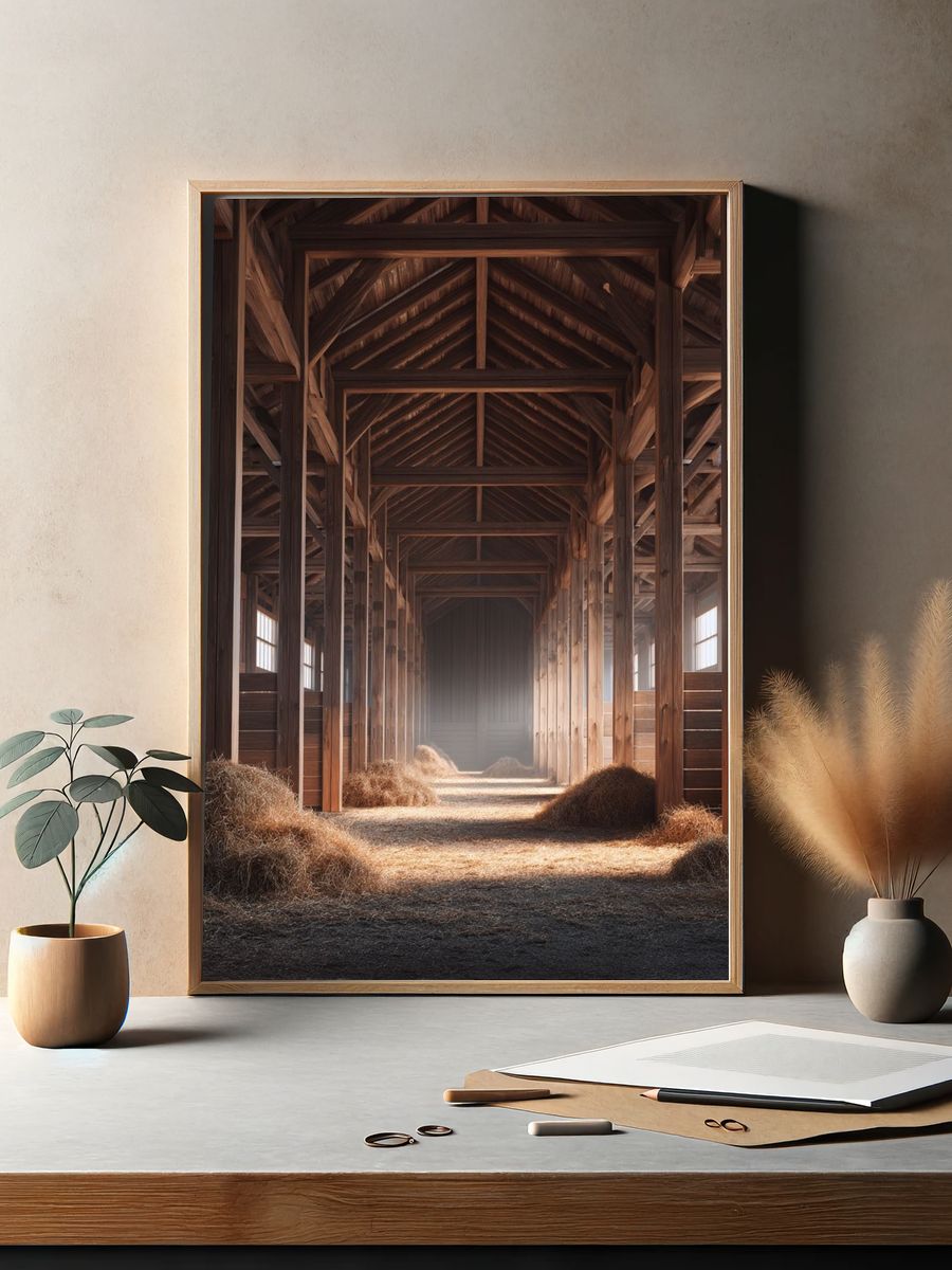 Rustic Barn Interior Photography Poster. — room view 2