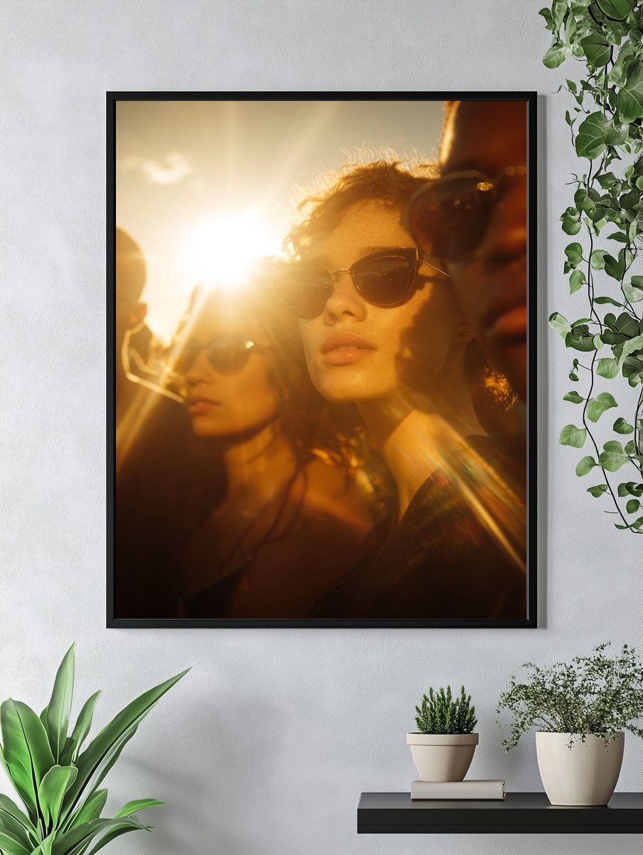 Sunlit Sunglasses Portrait Photography Poster. — room view 4