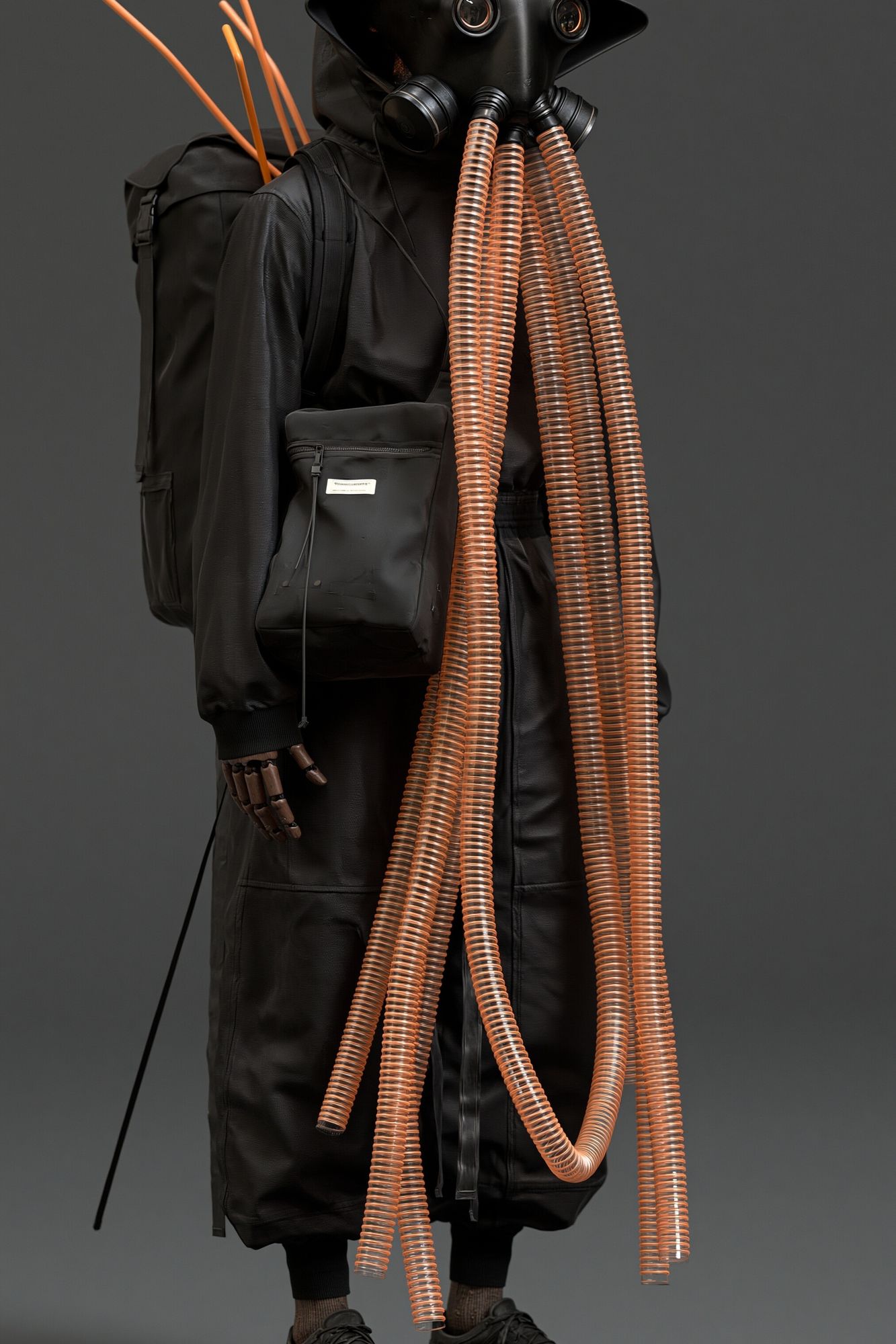 Futuristic Gas Mask Figure Poster. poster detail