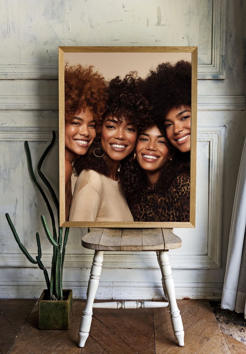 Smiling Women Portrait Photography Poster. — room view 1